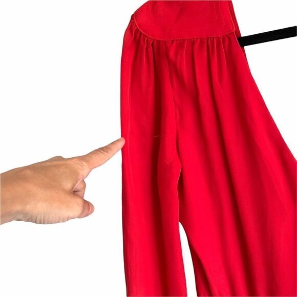 PARKER Silk Long Sleeve Mini Wrap Dress Red S - Picture 11 of 12